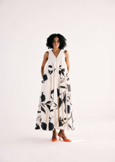 A Model Wearing Multicolor,Cotton Mul Jewel Of EdenJumpsuit,curated by Only Ethikal